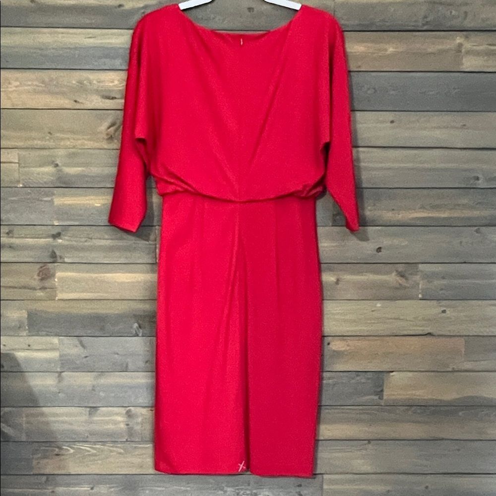 New J.MCLAUGHLIN Tinley 3/4 Sleeve Sheath Dress Size XS in Red - Picture 3 of 14